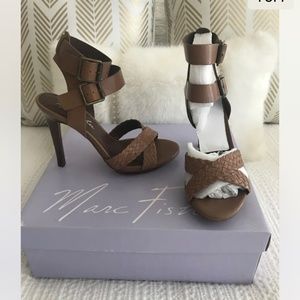 Marc Fisher dark camel strappy  sandal size 6